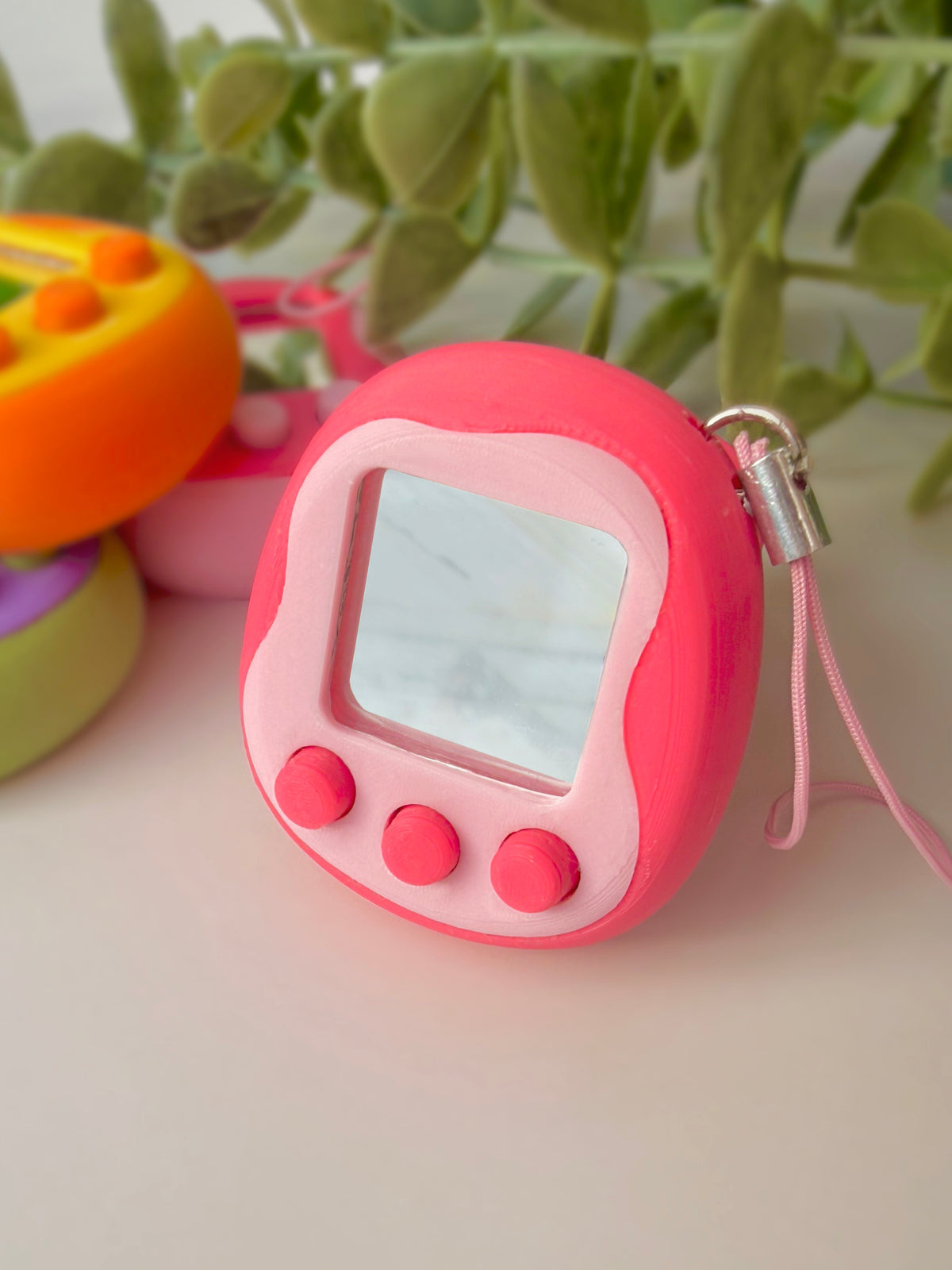 Game Clicker Mirror Phone Charm